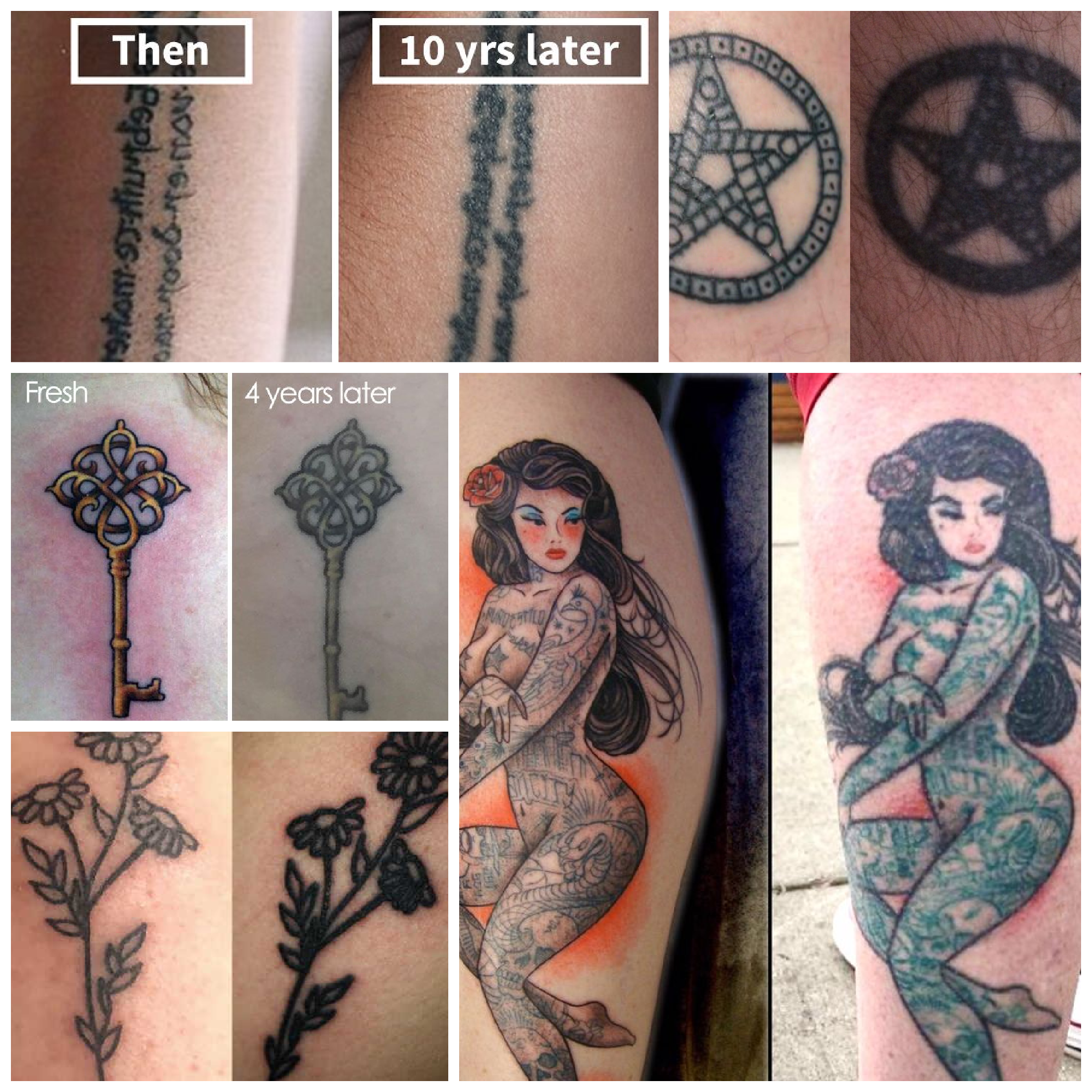 tattoos before and after aging